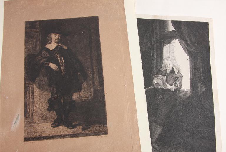 PARTI GRAFIK OCH TRYCK, ca 14 delar, 1800-tal mm.