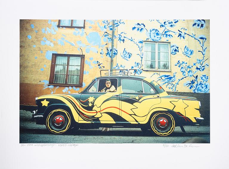 Carl Johan De Geer, färglitografi, signerad 4/50.