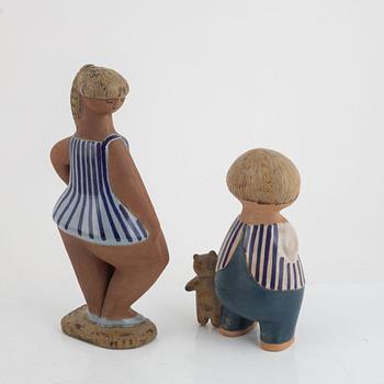 Lisa Larson, a pair of figurines, "Dora" & "Malin", Gustavsberg.