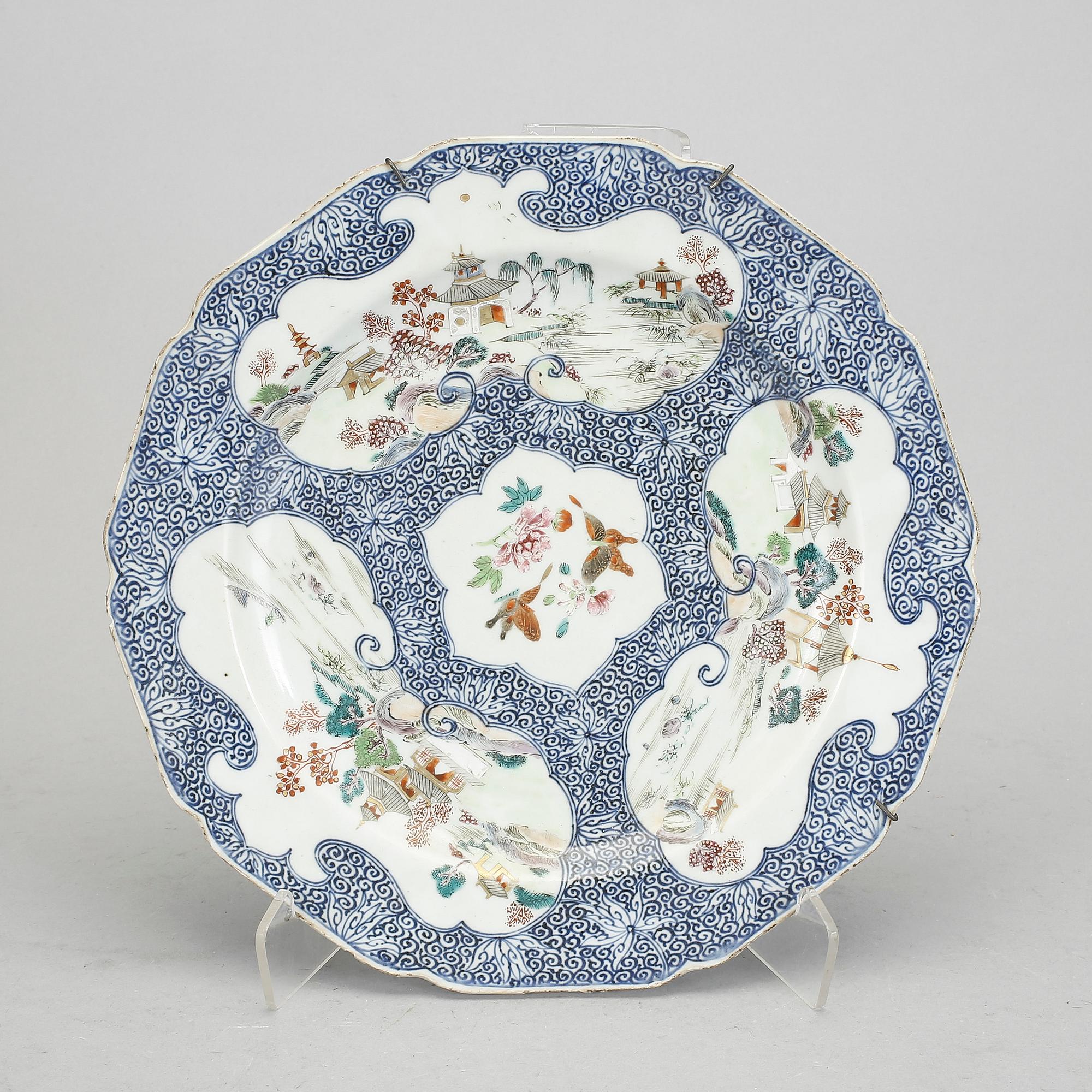 TALLRIK, porslin, Kina Qianlong (1736-1795).