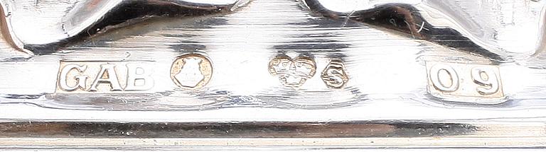 LJUSSTAKAR, ett par, silver, GAB, Stockholm 1964.