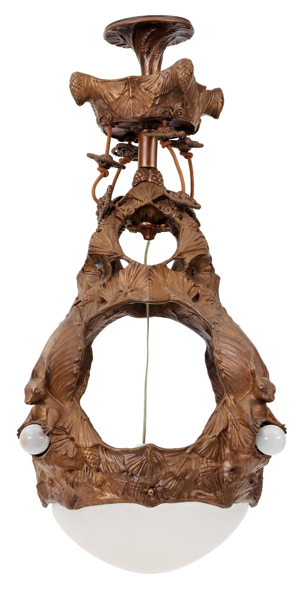 ALICE NORDIN, tillskriven, takarmatur, Böhlmarks lampfabrik, Stockholm 1910-20-tal.