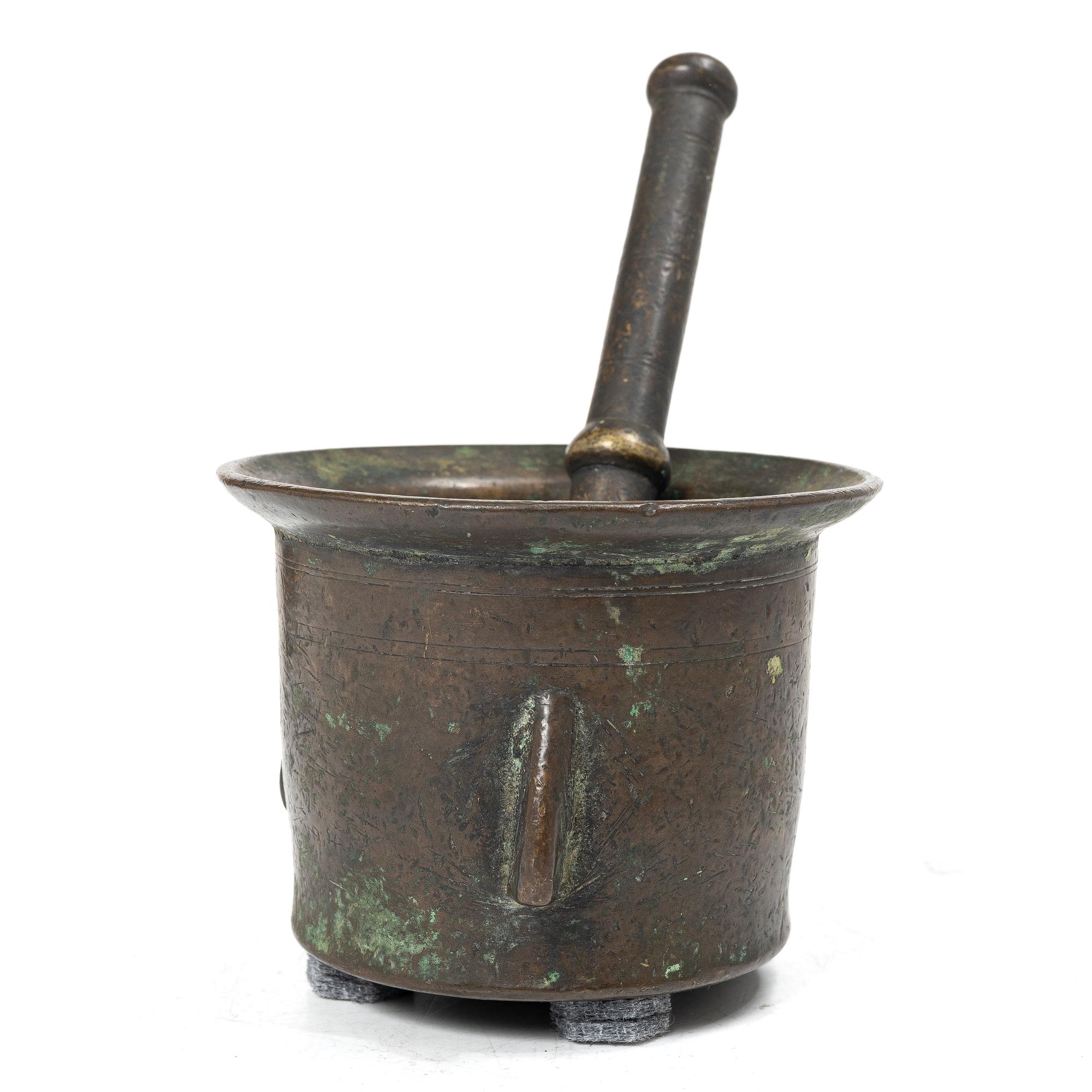 Mortel med stöt, troligen Spanien, 1500/1600-tal.