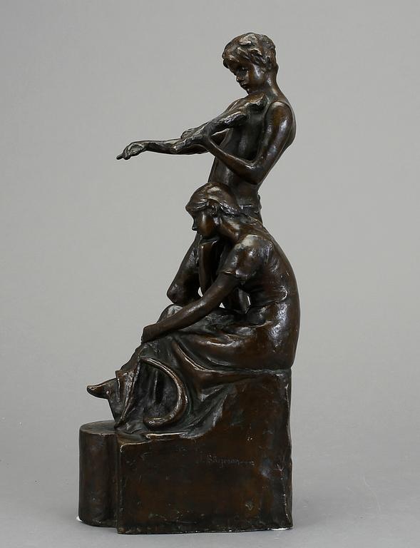JOHN BÖRJESON, skulptur, brons, signerad J. Börjeson.