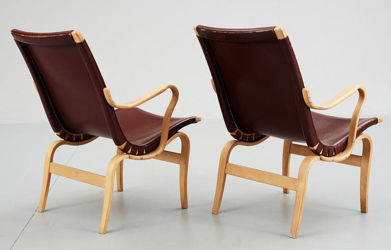 FÅTÖLJER, ett par. "Eva", Bruno Mathsson.