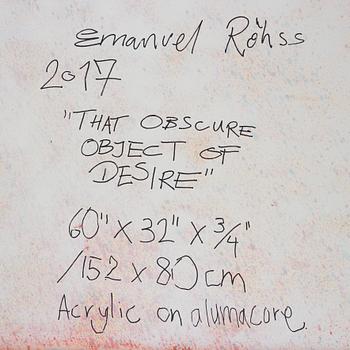 Emanuel Röhss, acrylic on alumacore signed and dated 2017 verso.