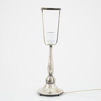 J Grönroos, bordslampa, silver, Kristianstad 1929.