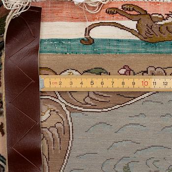 Matta, Täbriz, figural. ca 177 x. 241 cm.