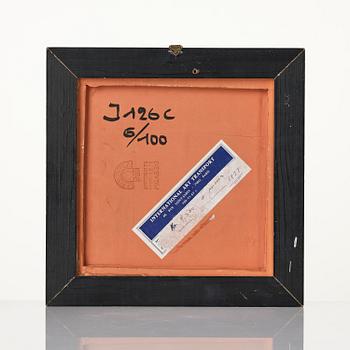 Pablo Picasso, plakett, fajans, "Visage au trait oblique" (A.R. 589), Madoura, Vallauris, Frankrike, efter 1968-69.