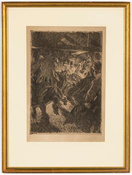Anders Zorn, etching, 1917, signed in pencil.