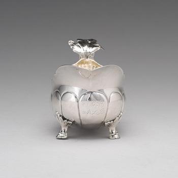 A Swedish 18th century parcel-gilt silver cream-jug, mark of Jonas Thomasson Ronander, Stockholm 1768.