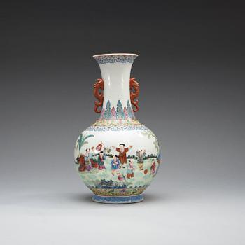 A Chinese famille rose vase, 20th Century.