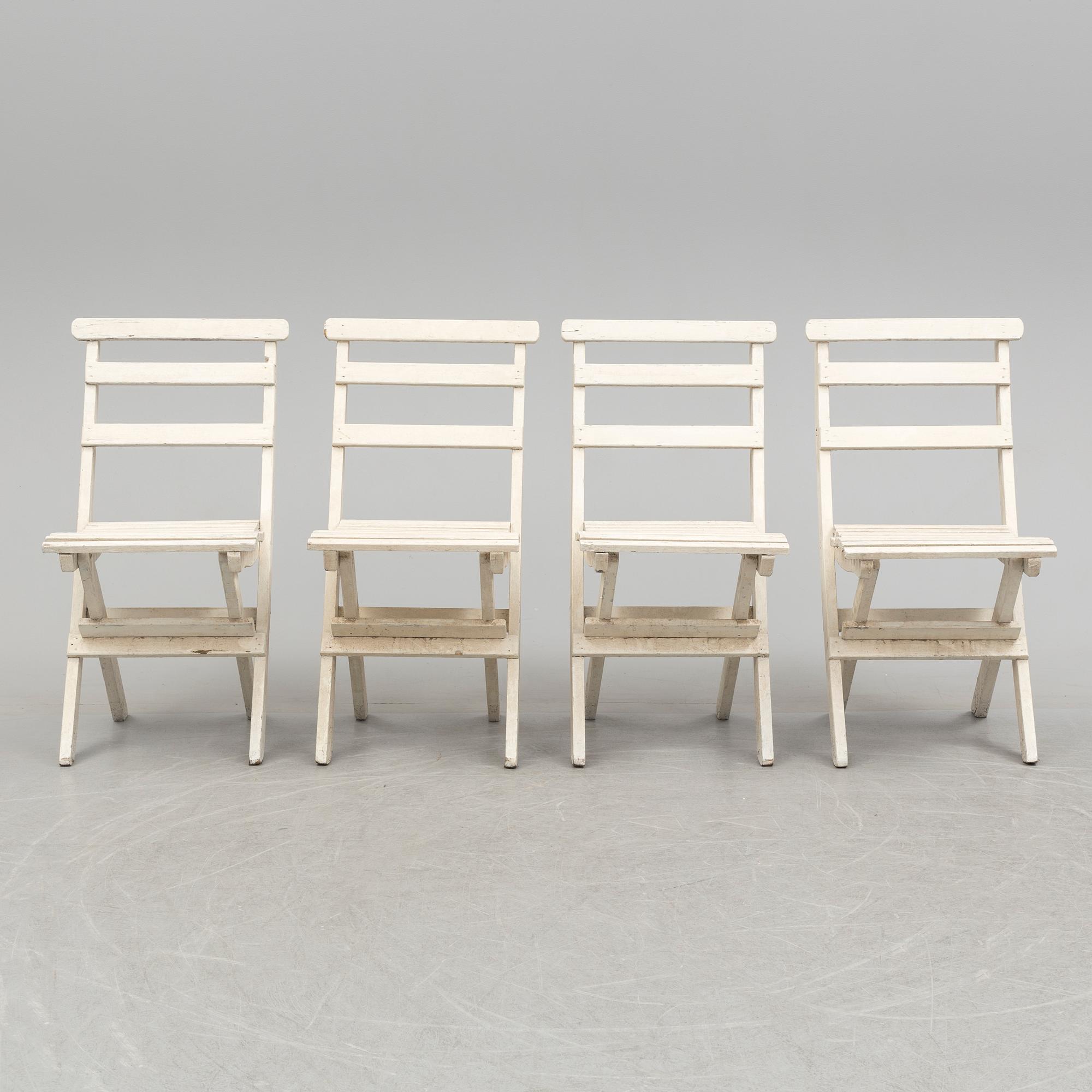 TRÄDGÅRDSSTOLAR, 4 st, 1900-talets första hälft.