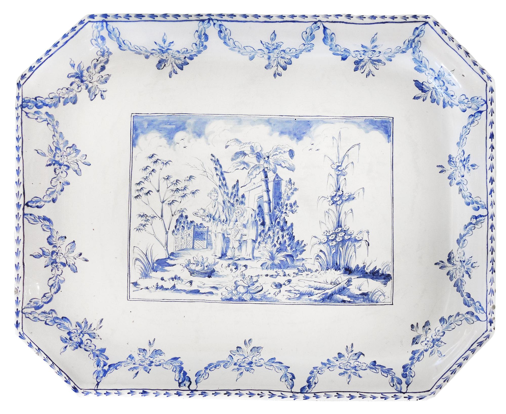 A rococo faience-top tea table from Marieberg, Sweden, 1760's.