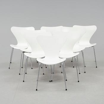 STOLAR, 8 st. "Sjuan", Arne Jacobsen för Fritz Hansen.