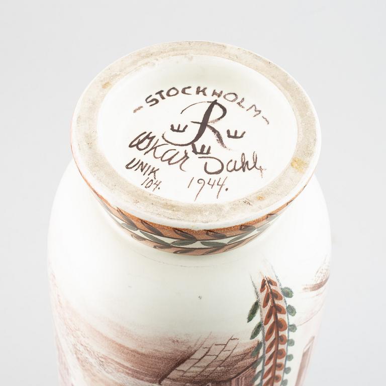 Oskar Dahl, a stoneware vase, Unik 104, Rörstrand 1944.
