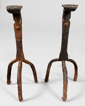 ELDHUNDAR, 1 par, smide, 1800-talets första hälft.