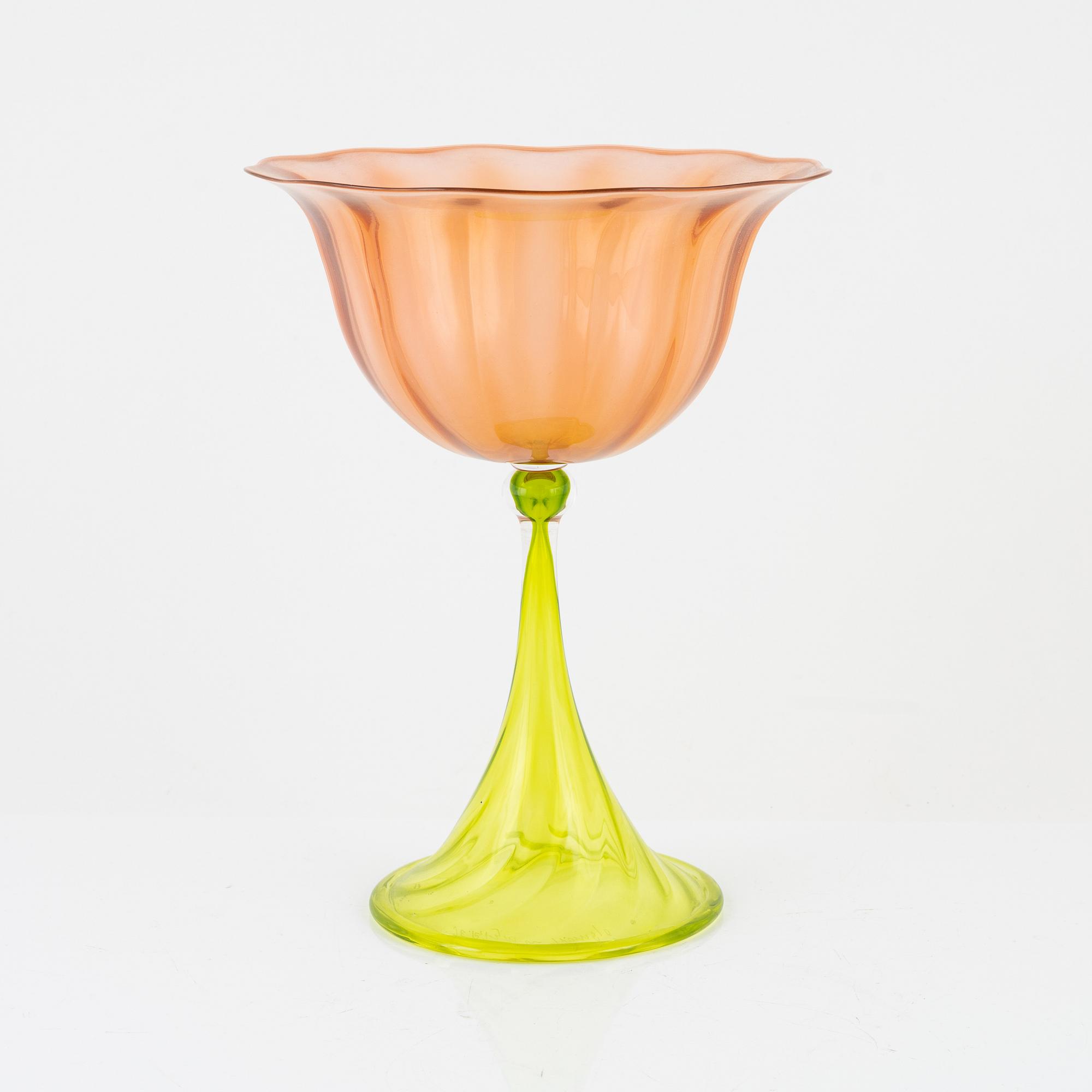 Jan-Erik Ritzman, a glass cup, Transjö, Sweden, signed.