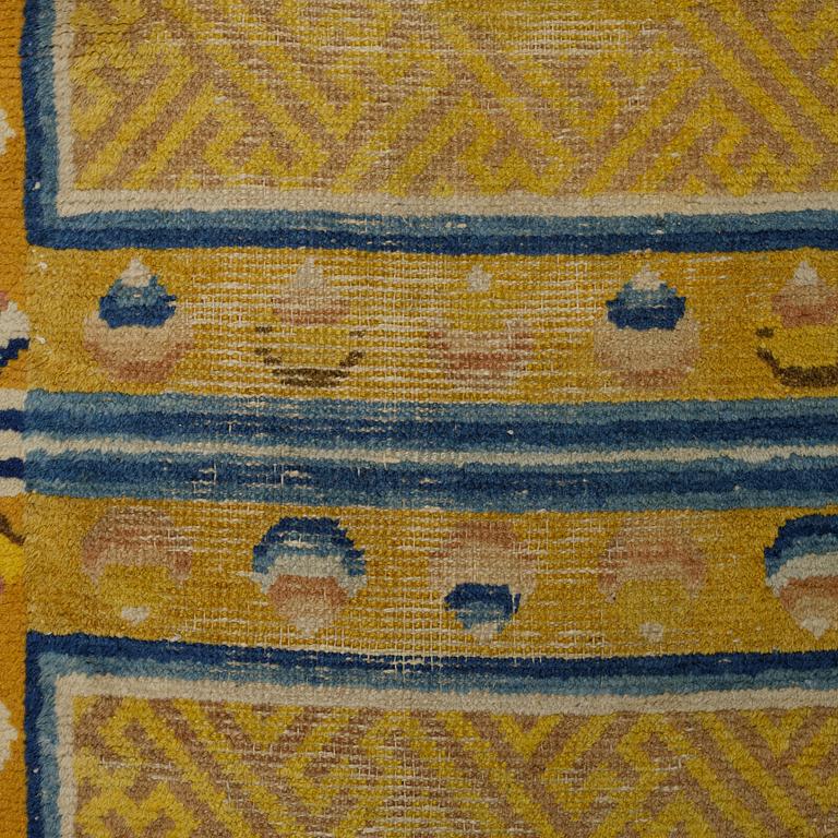 An antique Ningxia meditation rug, ca 201 x 69 cm.