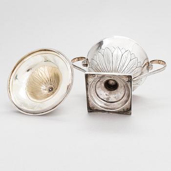 A lidded silver sugar bowl, Moscow, Russia 1807. Cyrillic maker's mark FS, Fyodor Serebrianikov.