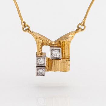 Björn Weckström, Kaulakoru "Timanttikaupunki", 18K kultaa, timantteja n. 0.11 ct yht. Lapponia 1985.