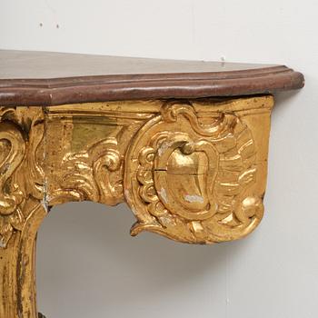 Konsolbord, troligen Danmark, 1700-talets andra hälft, Rokoko.
