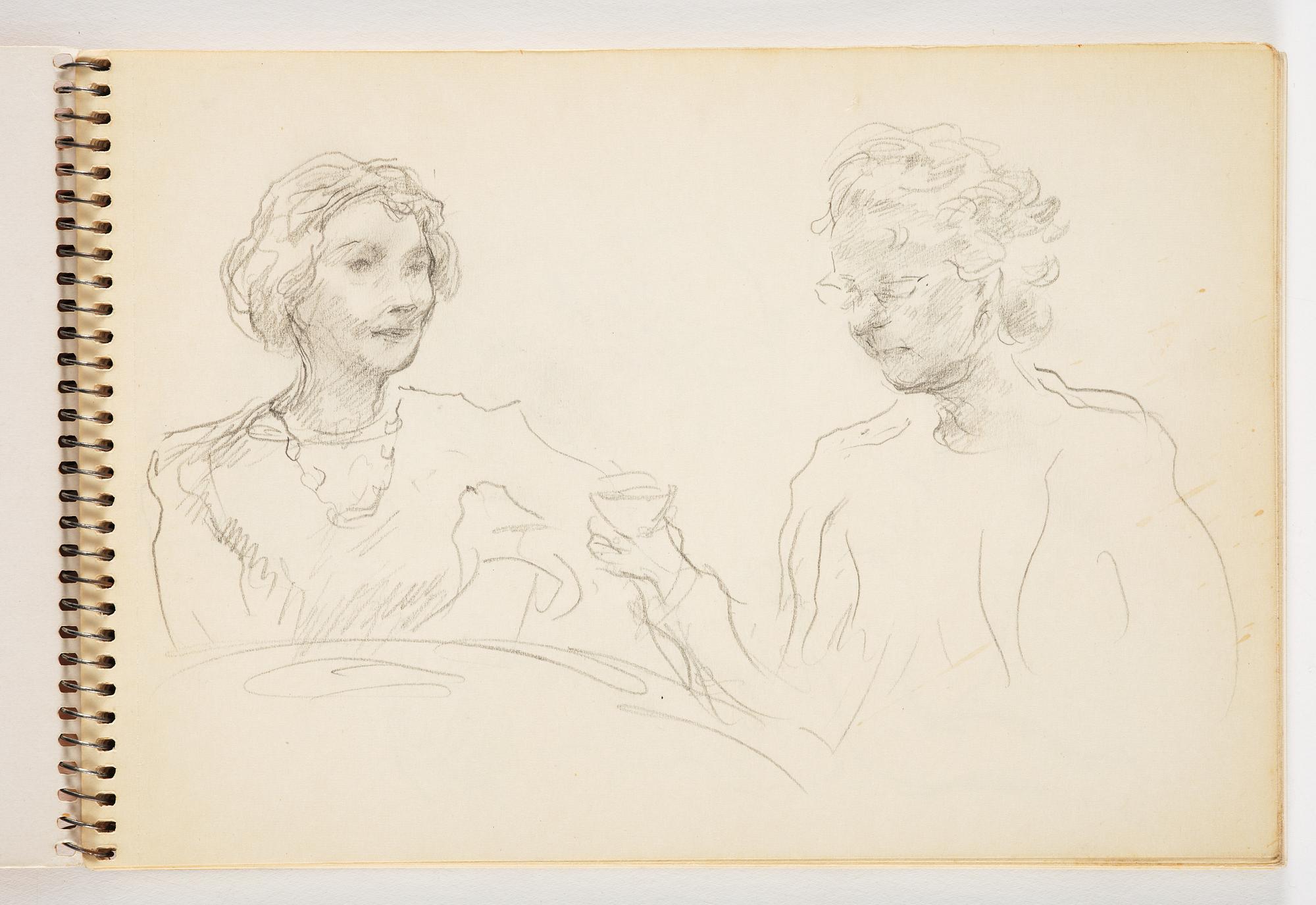 Lotte Laserstein, 3 skissböcker med blyertsteckningar.