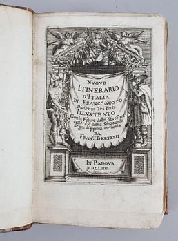 BOK, 3 vol i ett band, "Nuovo intinerario d´Italia di Franco Scoto", Padua 1654.