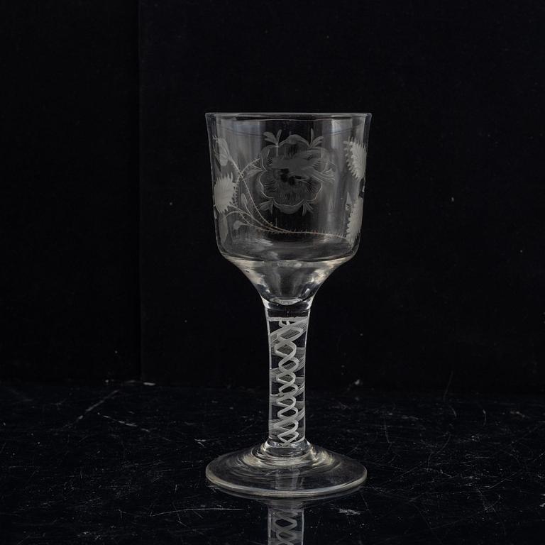 An Anglo-Irish 18th century wine glass.