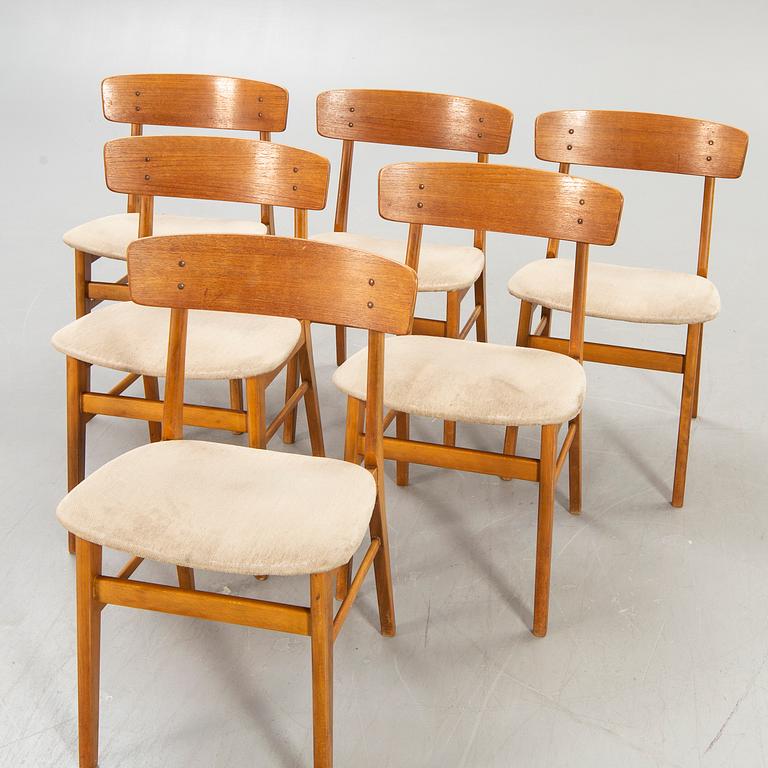 Chairs, Farstrup Denmark, 6 pcs, 1960s.