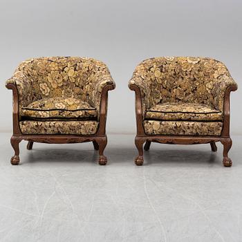 A pair of easy chairs, first half of the 20th century.