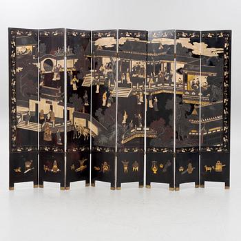 A Chinese folding screen, second half of the 20th Century.