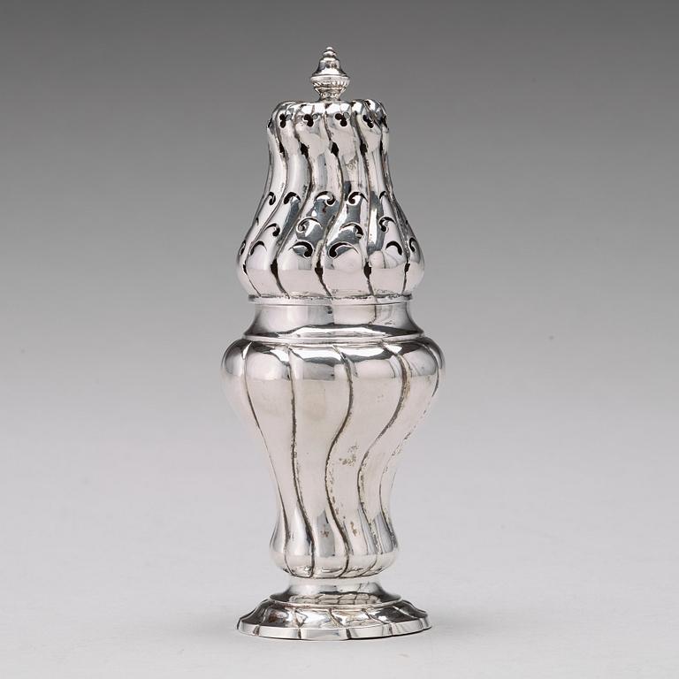 A Baltic 18th century sugar-caster, mark of Johan Diedrich Rehwald, Riga (1731-1781(-93)).