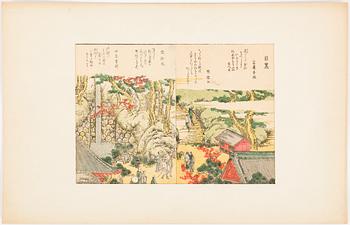 KATSUSHIKA HOKUSAI (1760–1849), color woodblock prints, 18 sheets from 'Toto meisho ichiran'.