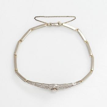 An 18K white gold bracelet with diamonds ca. 0.20 ct in total. A.R.Weckman, Helsinki 1939.