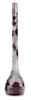An Emile Gallé Art Nouveau cameo glass vase, Nancy, France.