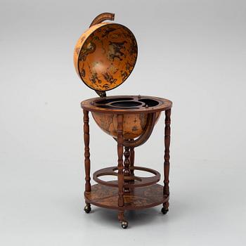 A bar globe, late 20th century.