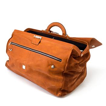 Brown leather and suede weekendbag by Björn Borg Designgroup, 1980's.