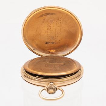 A 14K pocket watch, 53 mm.