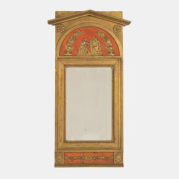 A gilt-gesso and giltwood Empire mirror, first part of the 19th century.