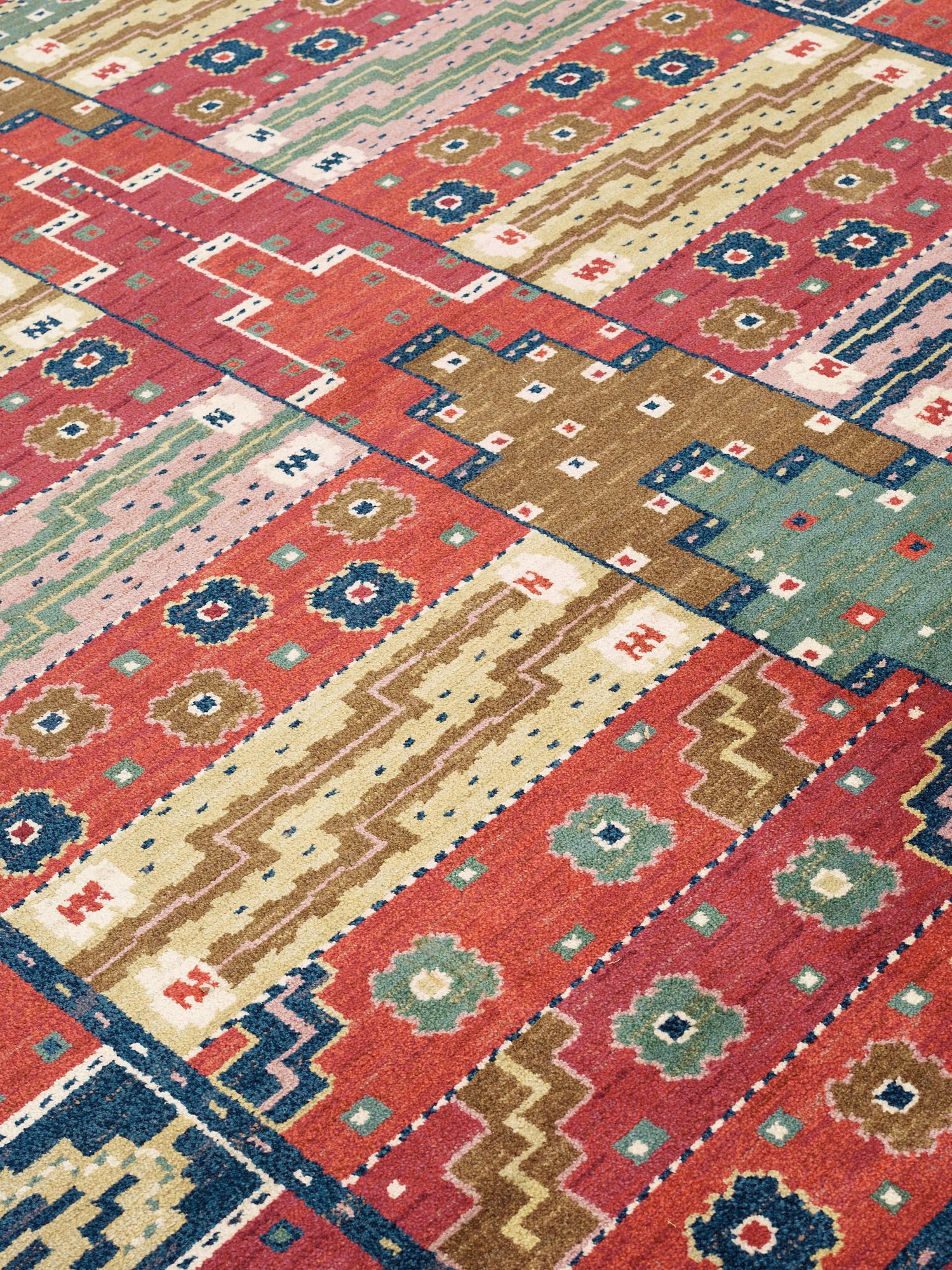 CARPET. "Tornet". Knotted pile. 359,5 x 256 cm. Signed AB MMF KK BN.