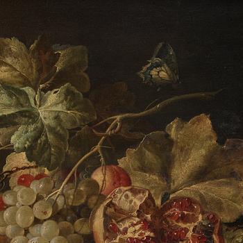 Jan Davidsz. de Heem His studio, Still life with nautilus snail, grapes, lemon and pomegranate.