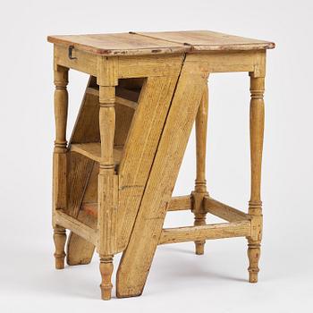 A late baroque library-ladder, mid/later part 18th century.