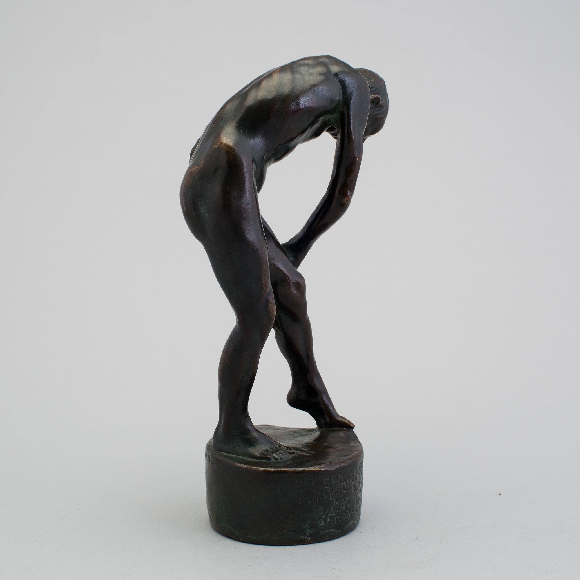 TORE STRINDBERG, bronze sculpture, signed. Height 25.5 cm.