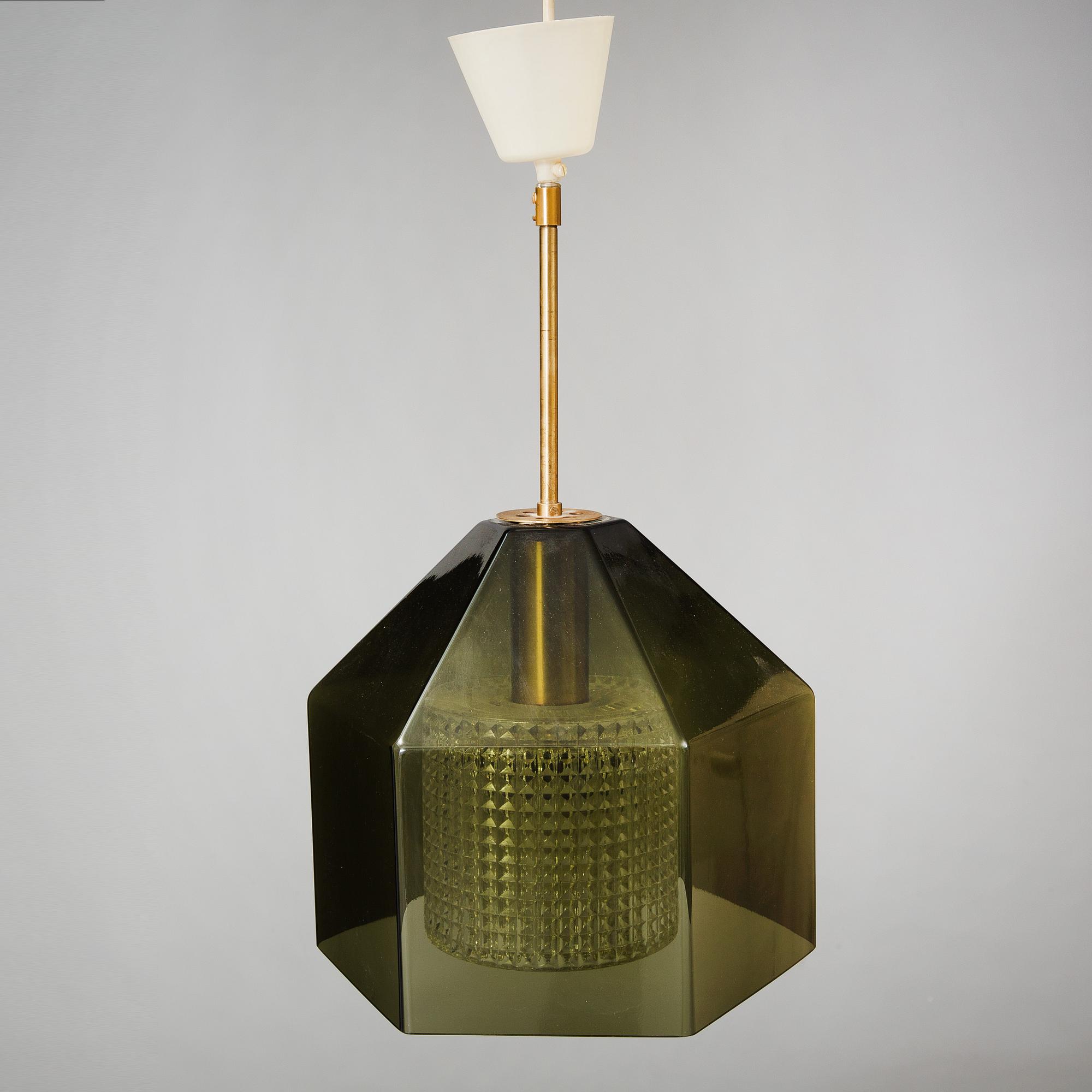 CARL FAGERLUND, taklampa, glas, Orrefors, 1900-talets andra hälft.
