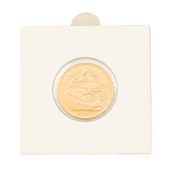 Guldmynt, Storbritannien, Edward VII, 1 Sovereign, 1905.