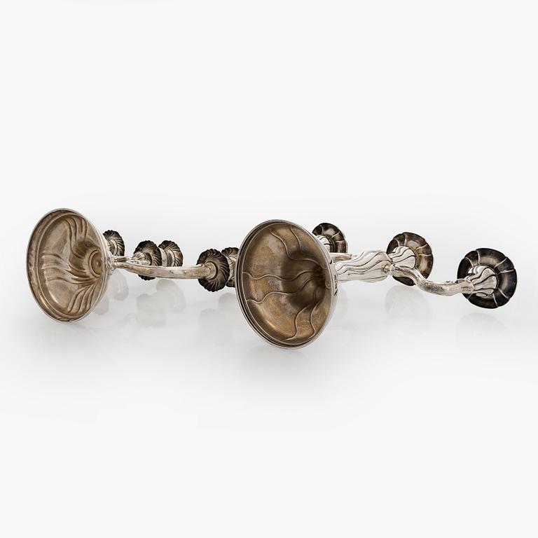 Two silver candelabra, Czechoslovakia, 1942-62.