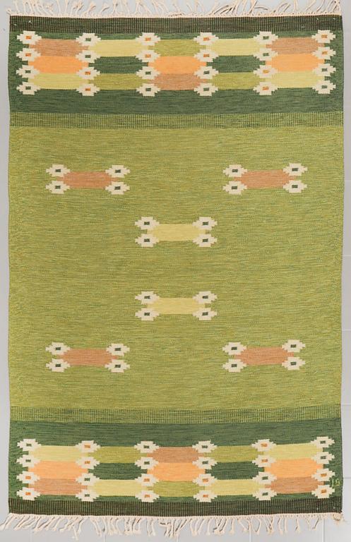 A flatweave by Ingegerd Silow, signed IS, second half of the 20th century, 202 x 135 cm.