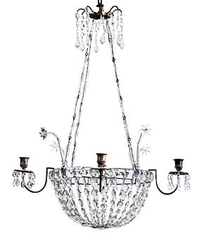 608. A CUT-GLASS CHANDELIER.