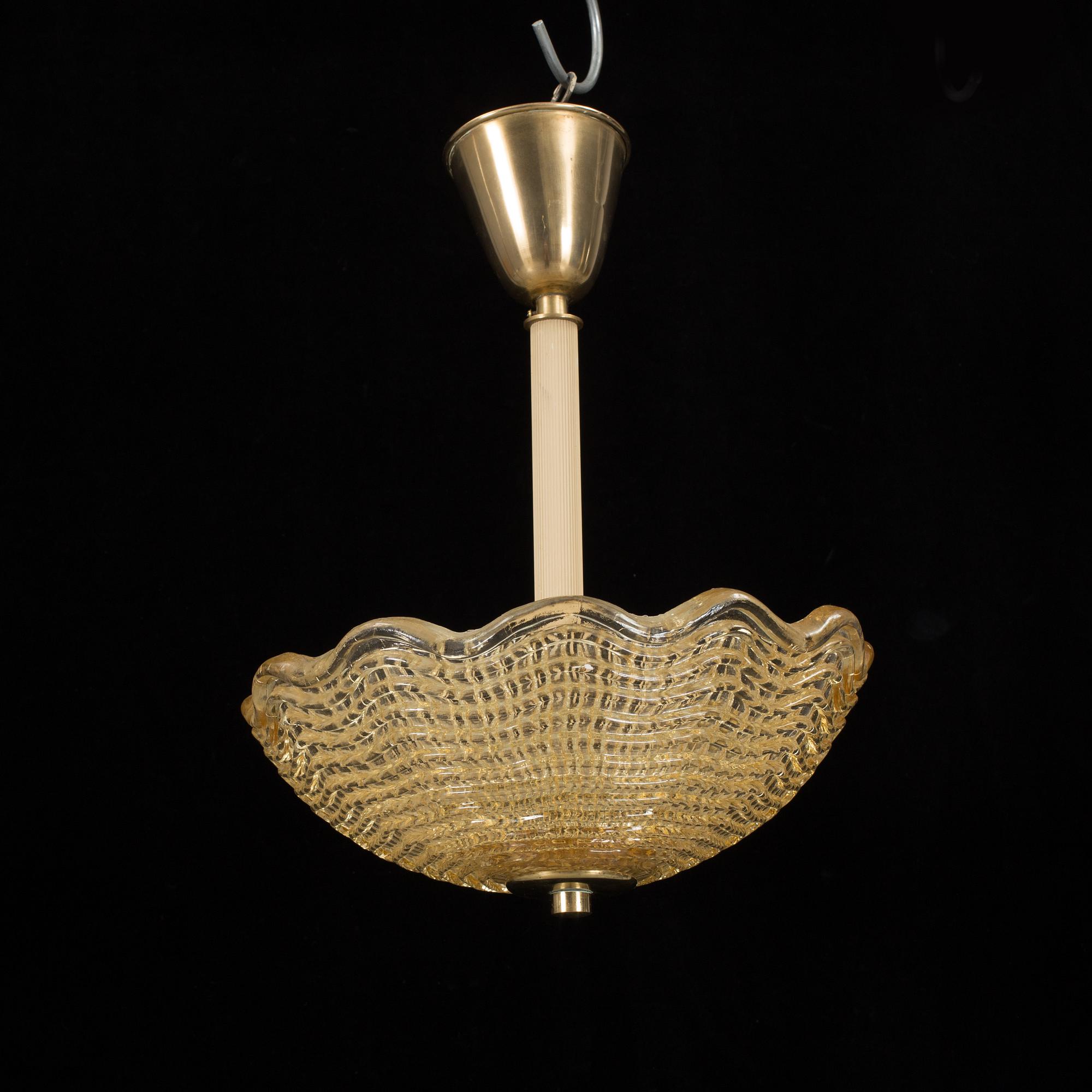 TAKLAMPA, Orrefors, 1960-tal. Höjd ca 39 cm.